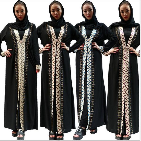

muslim women black abaya dress s-xl plus size islamic women patchwork prayer robe 4 colors 54/56/58/60, Red