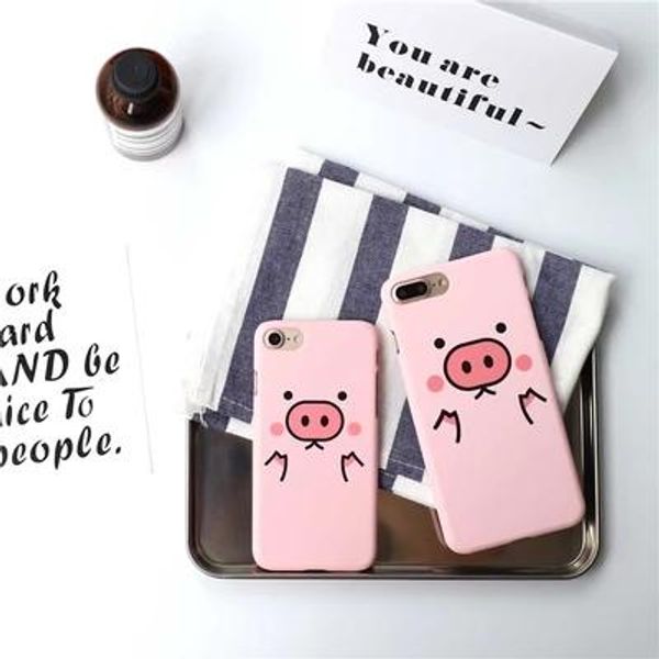 

piggy dull polish hard case for iPhone7 plus,protective back cover for iPhone6/6S plus,pink case for iPhone5/5S/SE
