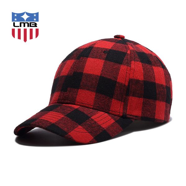 

lmb classic plaid woolen cotton men's baseball caps snapback male cap outdoor casual women hats autumn hat female hats, Blue;gray