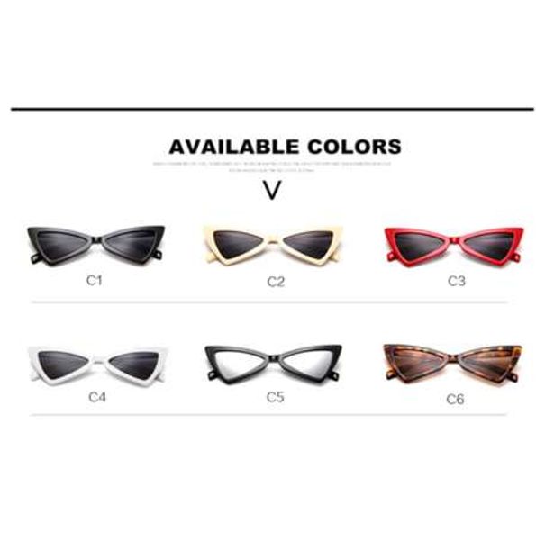 

uvlaik vintage triangle sunglasses women cat eye red sun glasses female retro butterfly cat eyeglasses ladies brand designer, White;black