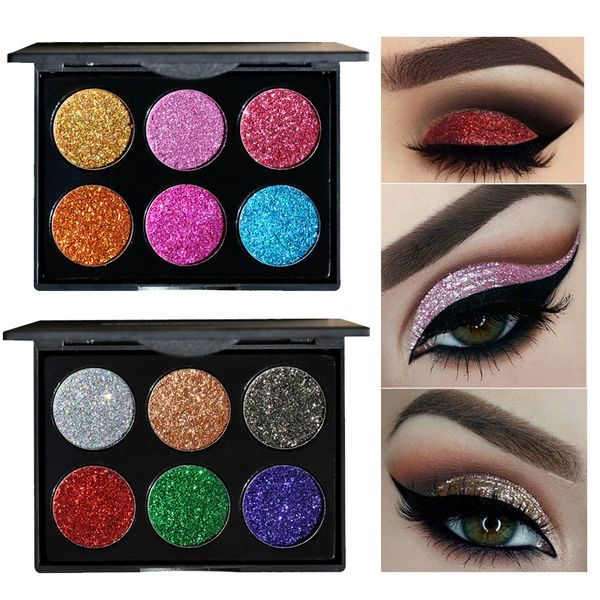 

diamond glitter eyeshadow 6 color eye shadow palette eye makeup nudes palette matte glitter powder make up set cosmetic beauty