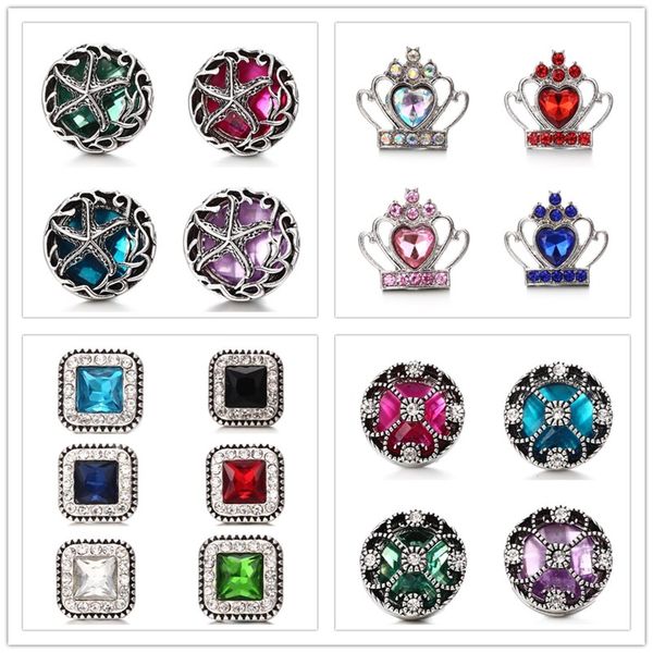 

нуса куски оснастки ювелирные изделия сердце любовь корона 18 мм оснастки кнопки с горный хрусталь fit оснастки браслет ожерелье ювелирные и