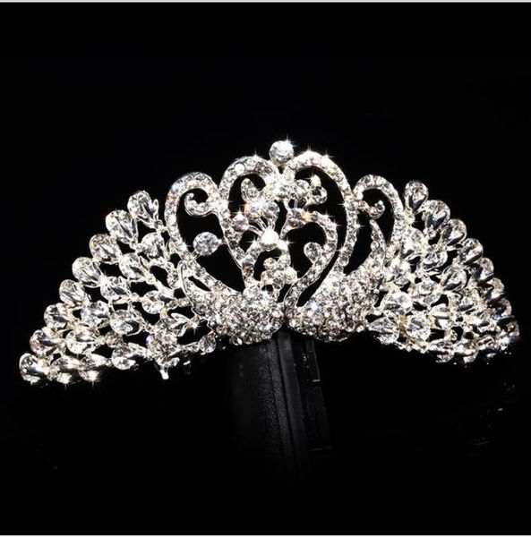 

2018 european diamond brides crown wedding headwear, Slivery;golden