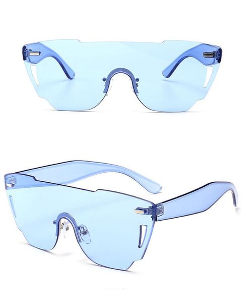 

new trend frameless cut women sun glasses candy-colored one piece integrated sunglasses stylish men eyewear 8 colors, White;black