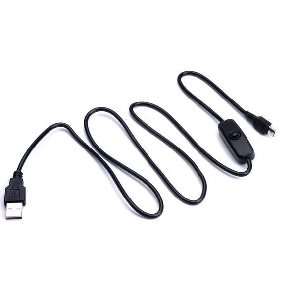 Micro USB 5PIN кабель зарядки кабеля зарядки с включением / выключением для Raspberry PI 3/2 / B / B + / A DHL FedEx EMS Бесплатная доставка