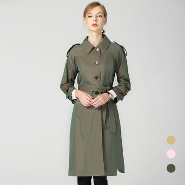 

women new waterproof single-breasted long trench b12, Tan;black