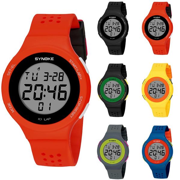 

new fashion sport men women waterproof alarm date satch digital wrist watch gift, Slivery;brown