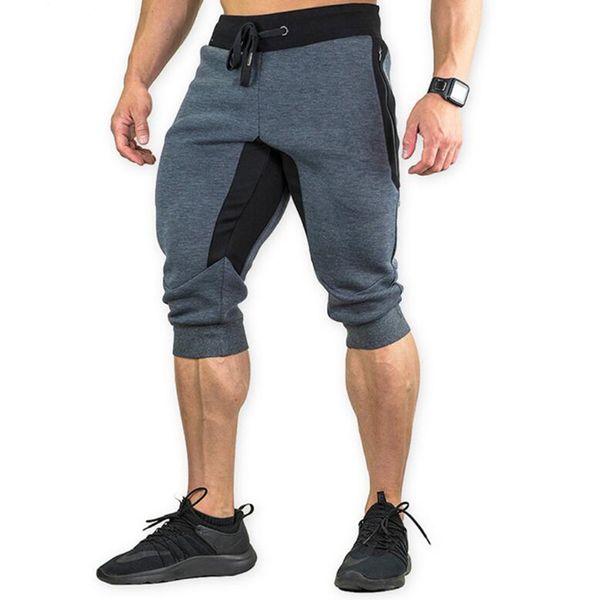 

2018 autumn brand gyms calf length pants men joggers casual sweatpants trousers sporting clothing bodybuilding pant, Black