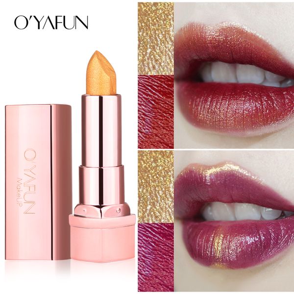 

oyafun gold obsession shimmer rose lipstick luxury pure creamy batom makeup velvet moisturizer bold lips pigment metallic