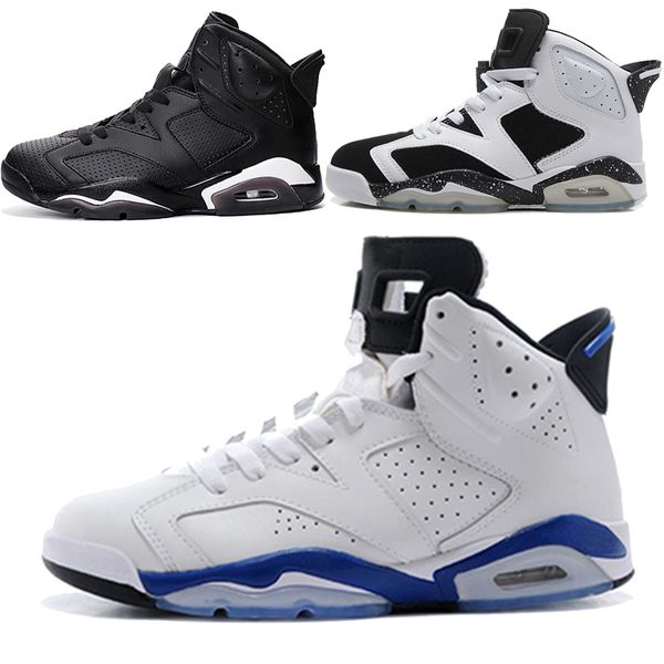 

[with shoes box] carmine basketball shoes Classic 6s UNC black blue white infrared low chrome men sport blue red oreo alternate Oreo black
