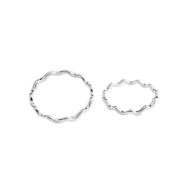 

jsmpfy new simple 925 sterling silver 1.2mm thickness curve rings for women girls gifts fashion band knuckle rings anel, Golden;silver