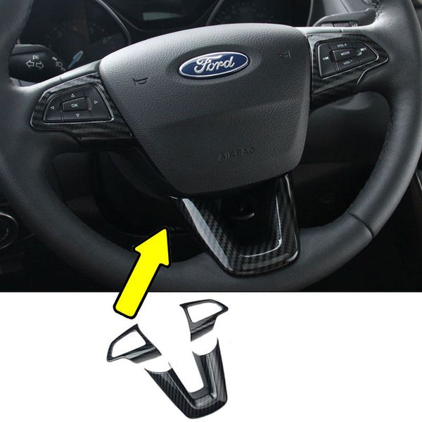 Rivestimento interno del volante in fibra di carbonio per Ford Focus 2015-2018