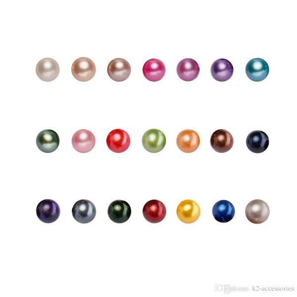 

DIY Freshwater Natural Akoya Round Pearls Loose Beads Cultured FRESHWATER Oyster Pearl 5-7mm MIX COLORS