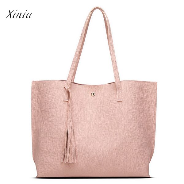 

xiniu luxury handbags women bags designer shoulder bag soft leather andle bags ladies tassel tote handbag bolsa feminina