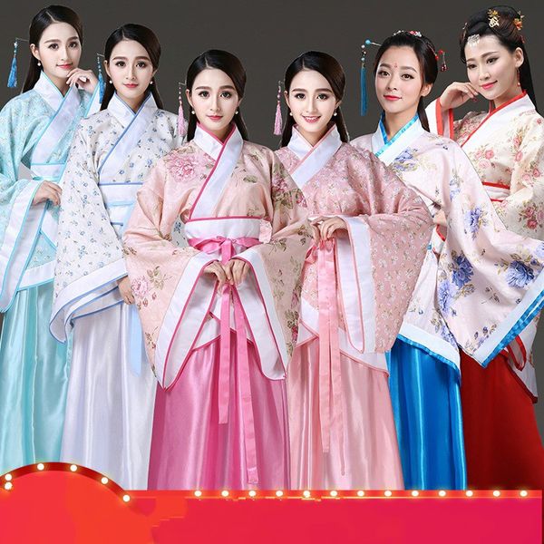 

ancient chinese costume women clothing clothes robes traditional beautiful dance costumes han tang dynasty dress hanfu fairy, Black;red