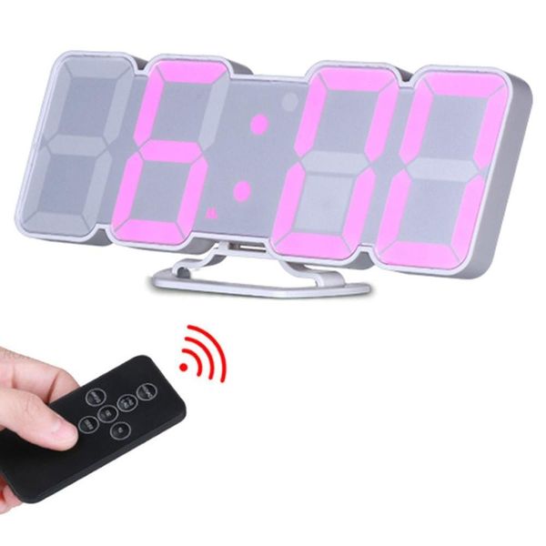 

led alarm clock remote control voice control 3d digital clock electronic table watch desknixie wall decorative