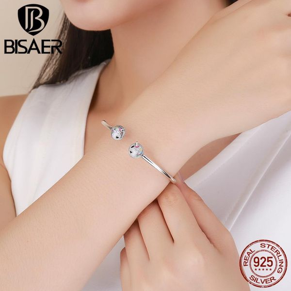 

fashion bangles women 925 sterling sliver adjustable colorful enamel licorne bracelets & bangles fashion silver jewelry hsb082, Black
