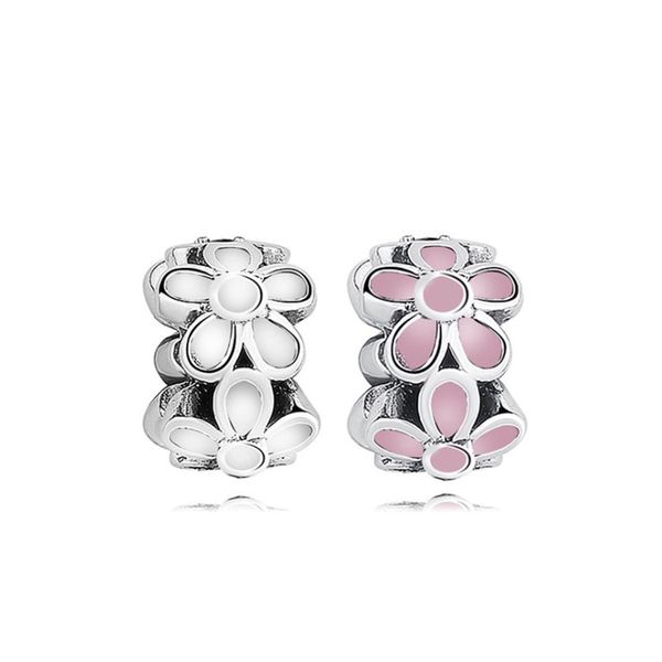 

painted 5 leaves flower charm bead big hole fashion women jewelry european style for diy bracelet necklace panza006-58, Bronze;silver