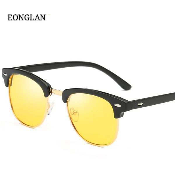 

eonglan 2018 eyewear fashion sunglasses sunglasses men and women surface coating point black frame glasses uv400, White;black
