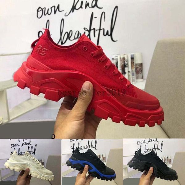 

2018 Raf Simons New Runner Chaussures Red Black shoes Scarpe brand Luxury men mens High Quality Running white designer Casual sneakers 40-44