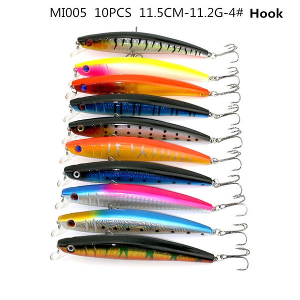 

outdoors 20 pcs/pack mixed 2 style fishing lures set minnow fishing wobblers artificial lure baits wtih vmc treble hooks fishing tackle