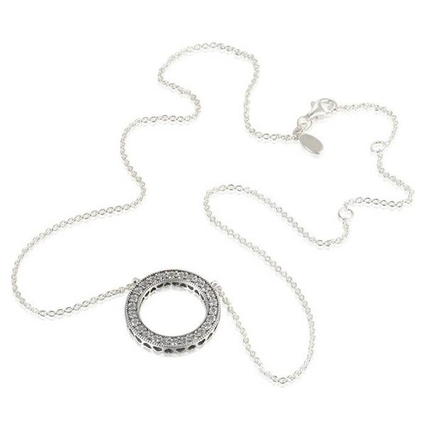

Ожерелья серебряное сердце подходит Пандора стиль подвески 590514CZ-45 H8