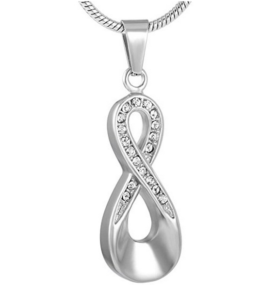 

fashion jewelry necklace stainless steel can twist the eternal love ash cremation jewelry jar ashes pendant necklace, Silver