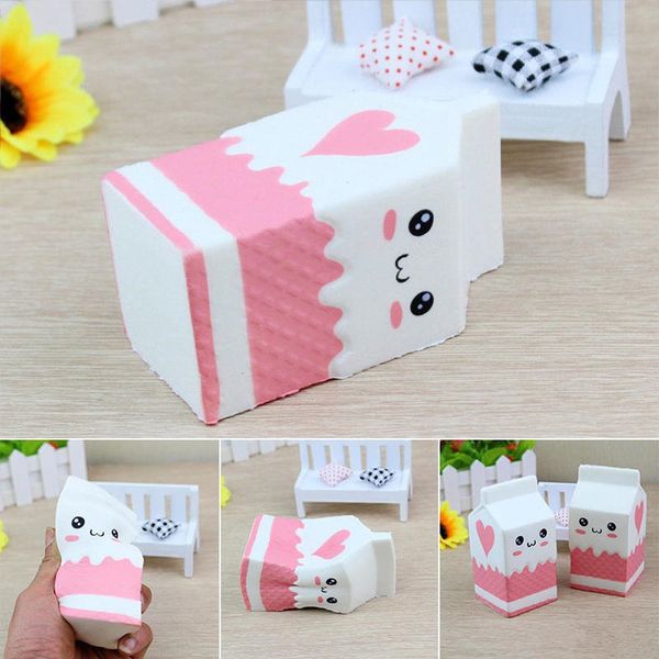 Baby Anti-Stress-Spielzeug Großhandel Kawaii Joghurt Box Squishy Jumbo Simulation Fruchtduft Langsam steigendes Queeze Spielzeug Niedliche Squishies Milchflasche