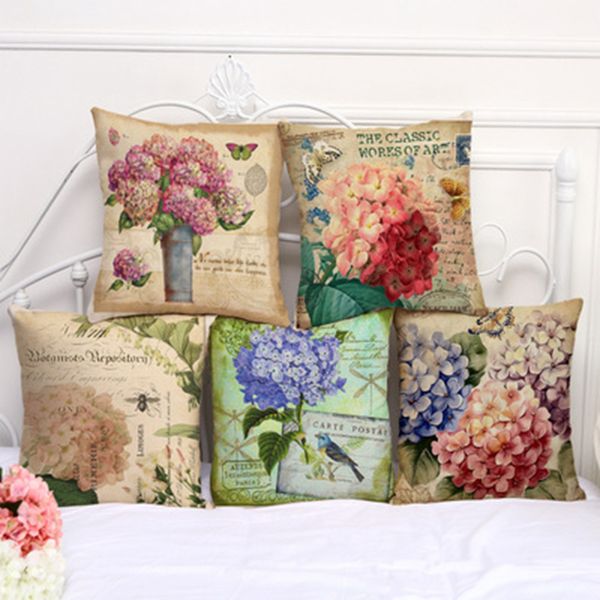 

flower printed pillow case colorful flower sofa throw pillow case linen cushion square pillow cover home decor 5 types yfa162