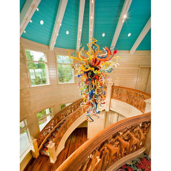 

colorful pretty murano art glass ceiling lighting for villa stair decor with price ing