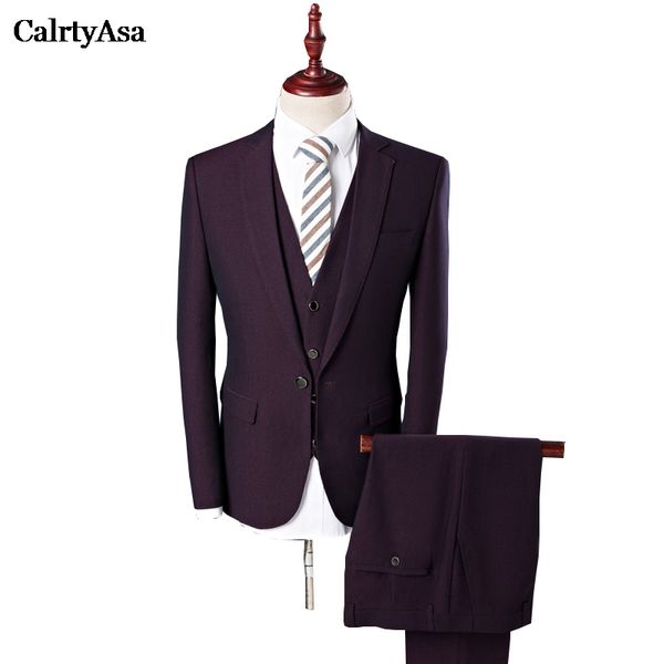 

calrtyasa new design quality wedding suits for mens 2018 business single-breasted retro slim men suits (jacket+pants+vest, White;black