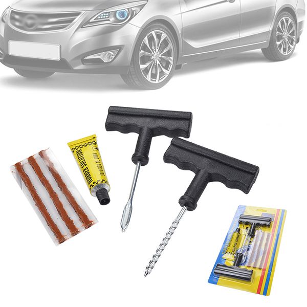 

faster tire repair tools 1 set/6 pcs car tubeless kits rasp needle patch fix tools car motorcycle bicycle accessories