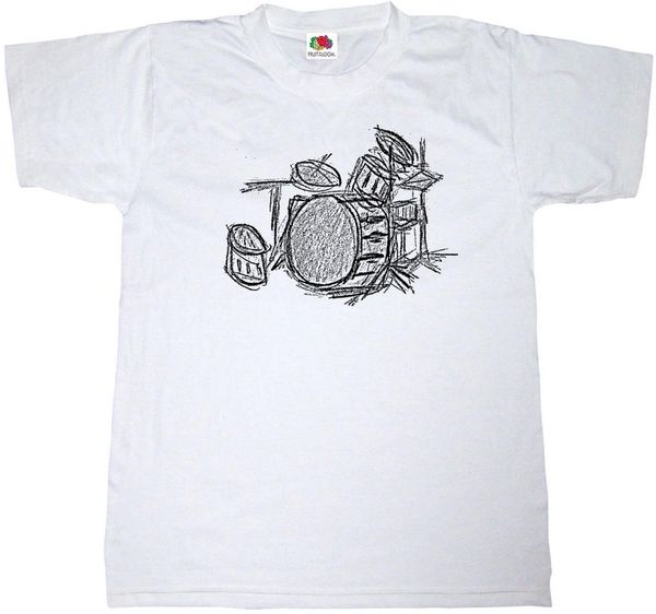 

drum kit t-shirt 100% cotton music drummer heavy rock metal sketch art t shirt new t shirts funny tee new funny, White;black