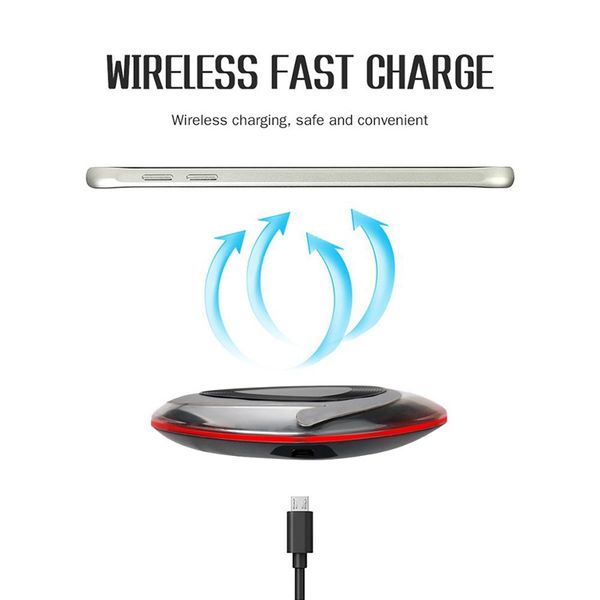 

QC 2.0 M7 Wireless Charger Pad Power Fast Charging for iPhone X 8 Samsung Galaxy Note8 s8 plus Qi-abled Device Cellphone 2018 New hot