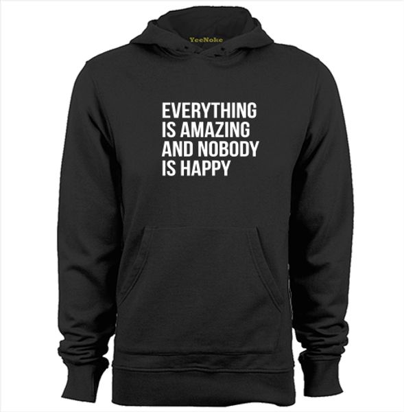 

everything is amazing and nobody mens & womens letters hoodies sweatshirts, Black