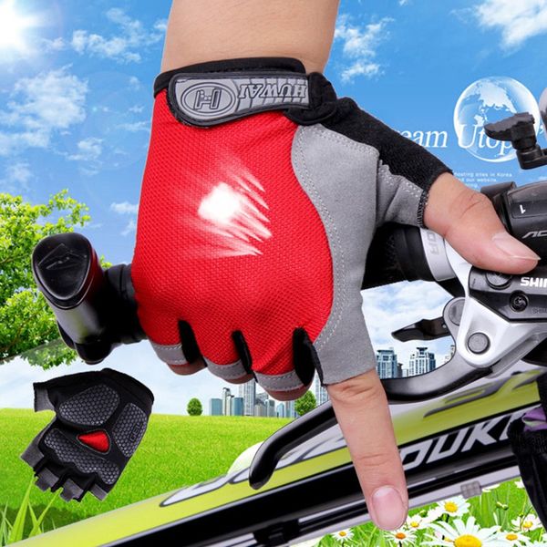 

summer semi-fingered thin mesh breathable gloves men women outdoor hiking sports anti-skid sun proof fitness half finger gloves, Black