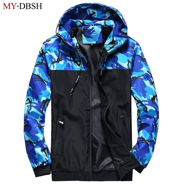 

camouflage jacket 2018 autumn men hooded jackets slim fit long sleeve homme trendy windbreaker coat brand clothing drop shipping, Black;brown
