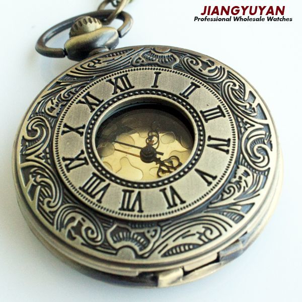 

men vintage pocket watch retro antique watches with chain necklace roman steampunk gift for him anniversary weddings groomsman, Slivery;golden