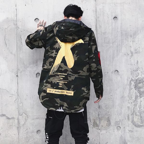 

Coat Camo Jacket Red Yellow Headwear Hoody Windbreakers Hip Hop Jackets Coat For Men Women US Size S-XL