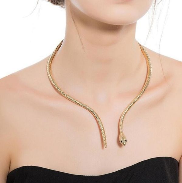 

jewelry snake shape choker for women hip hop jewelry punk style fashion of shipping, Golden;silver