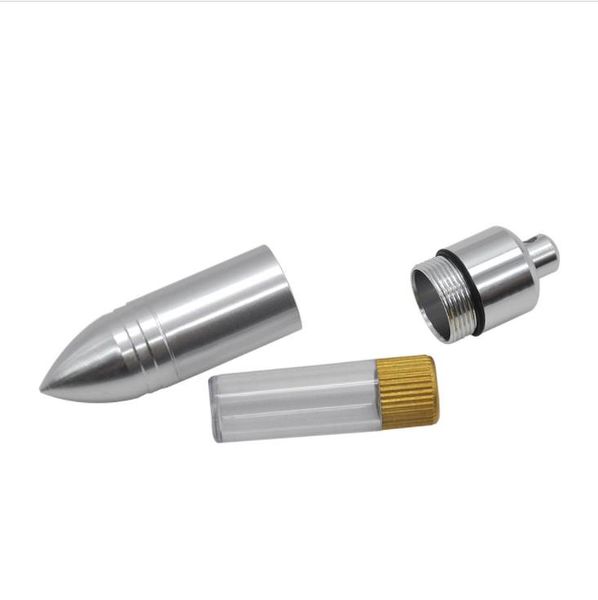 

round portable box small medicine case portable mini alloy aluminum bullet urukq