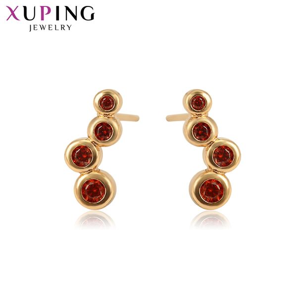 

11.11 deals xuping earrings studs for ladies small circle jewelry gold color plated new arrival thanksgiving gifts 95726, Golden;silver