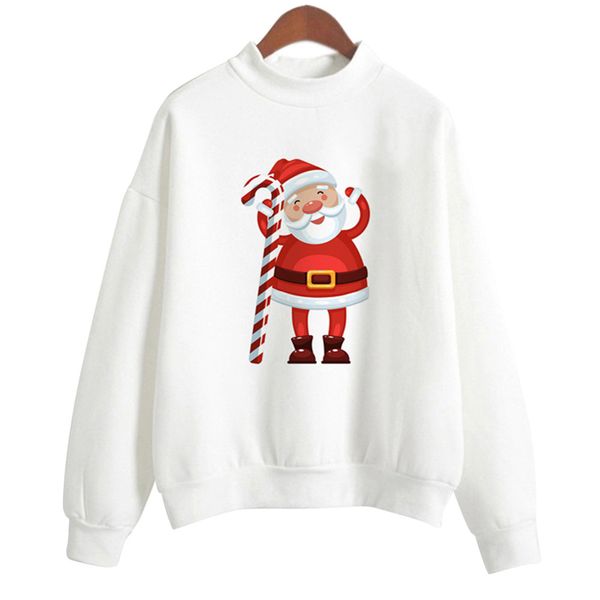 

woman's sweatshirt christmas print long sleeve ladies blouse pullover shirt sweatshirt sudadera#a1, Black