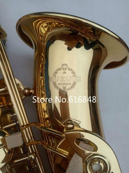 Копия Япония SUZUKI Alto Eb Tune саксофон музыкальный инструмент для студентов золотой лак Перл кнопки с корпусом, мундштук