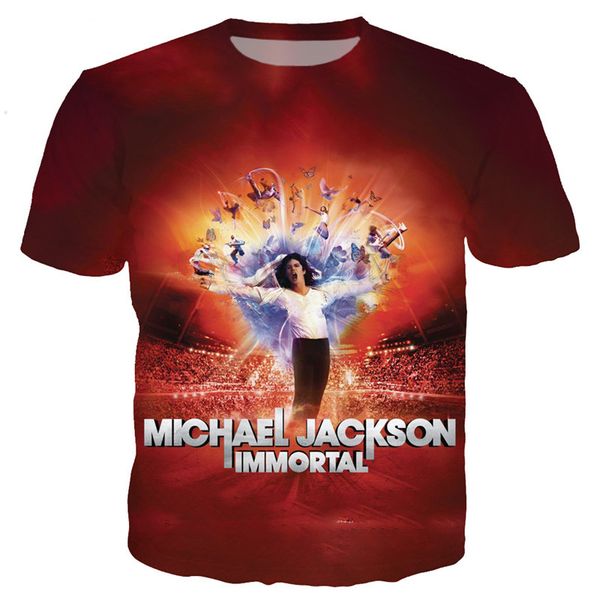 

fashion singer michael jackson t-shirt funny 3d printed women/men short sleeve t-shirt casual k195, White;black