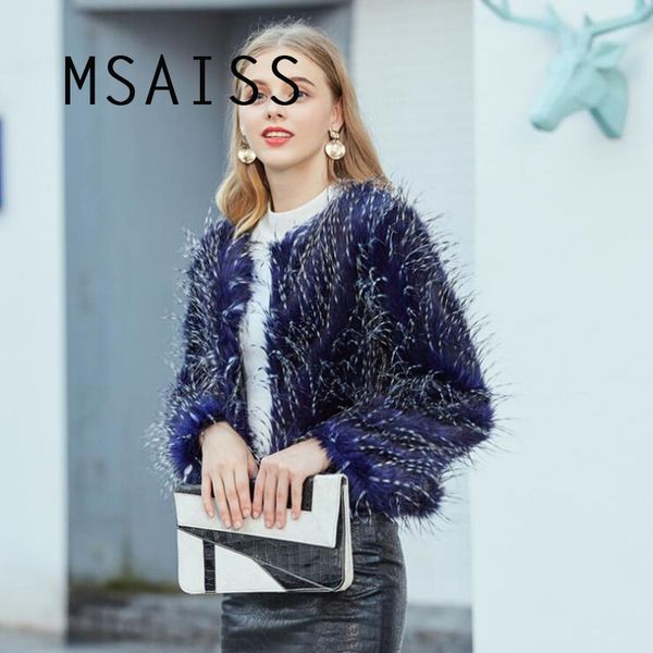 

msaiss m-3xl furry fur coat women fur jacket fluffy warm long sleeve outerwear autumn winter coat jacket, Black