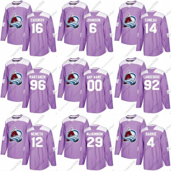 

2018 Fights Cancer Jersey 4 Tyson Barrie 6 Erik Johnson 44 Mark Barberio 49 Samuel Girard 64 Nail Yakupov Colorado Avalanche Hockey Jersey