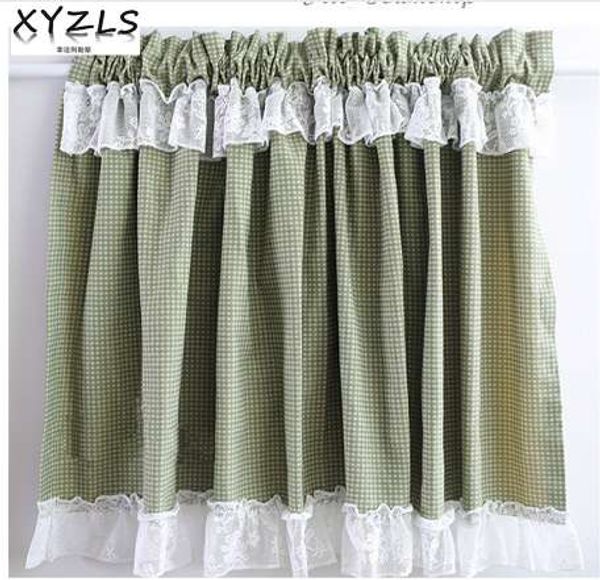 2019 Xyzls New Green Plaid And Lace Cupboard Screen Kitchen