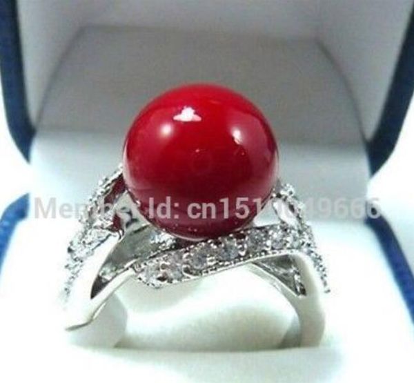

>>>>wonderful red coral bead woman's ring size 6-9#, Silver
