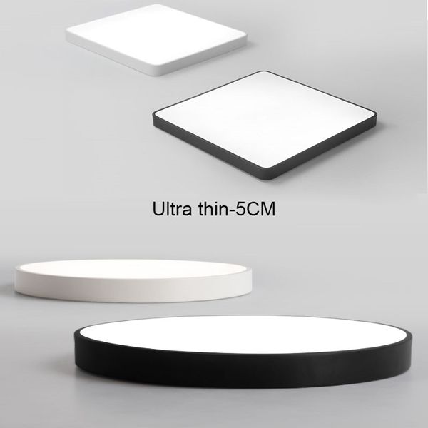 

Ultra-thin Practical 5cm LED Ceiling Lamps Iron Square Round Black/white Ceiling Lights for Living Room Bedroom Indoor Lighting